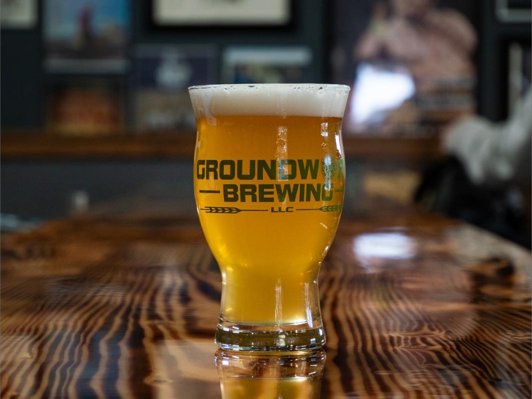 A Groundwork Brewing beer on the bar top